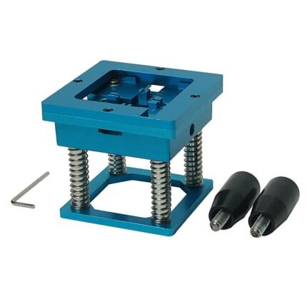 Generic || Portable BGA Reballing Station 90mm x 90mm Stencil Base Holder Kit With 2 Handles and 1 Wrench Blue Aluminum